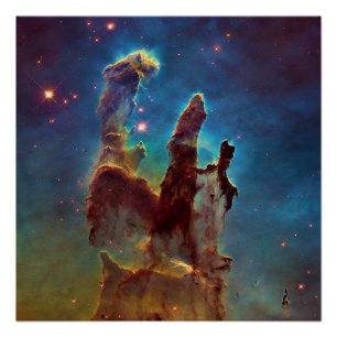 Pôster Pilares de Criação Nebulosa da Águia Cosmos Abstra