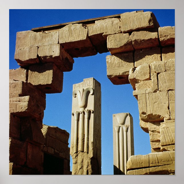 Poster Pilares decorados com lótus estilizado (Frente)