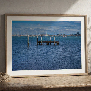 Poster Pilares do Antigo Pier no Porto de St Kilda com ve