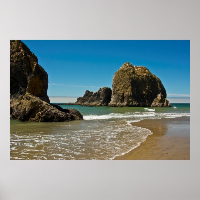 Poster Pilares marinhos, maré baixa, Oceanside, Oregon, E (Frente)