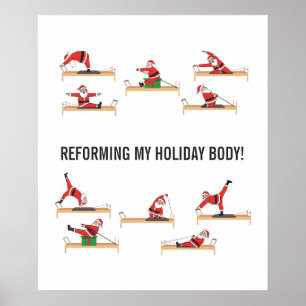 Poster Pilates Papai Noel Reformer Natal