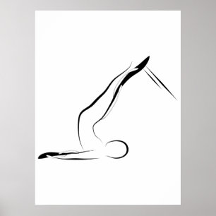 Poster Pilates Pose  Short Spine on Reformer
