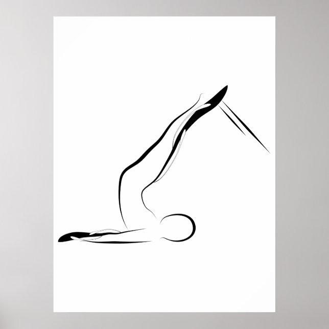 Poster Pilates Pose  Short Spine on Reformer (Frente)