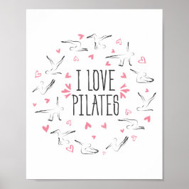 Poster Pilates Poses em forma de círculo