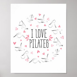 Poster Pilates Poses em forma de círculo