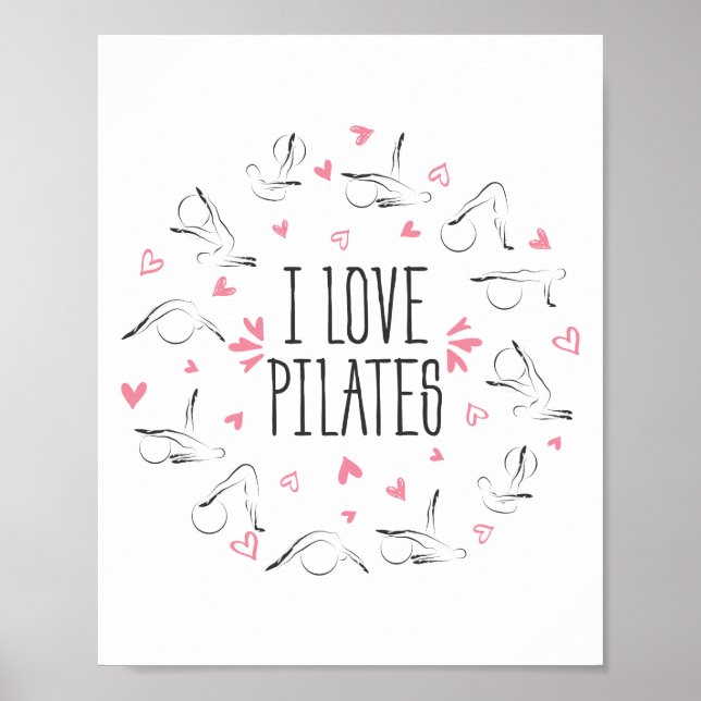 Poster Pilates Poses em forma de círculo (Frente)