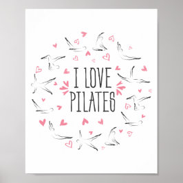 Poster Pilates Poses em forma de círculo