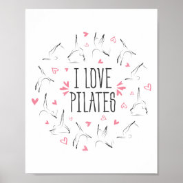 Poster Pilates Poses em forma de círculo
