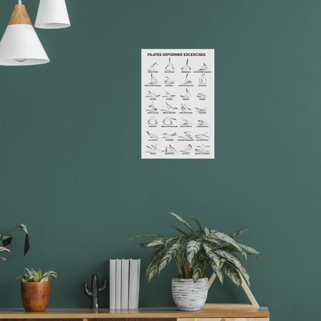 Poster Pilates Reformer Exercícios (Sala de Estar 1)
