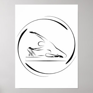 Poster Pilates sereia posam no reformador