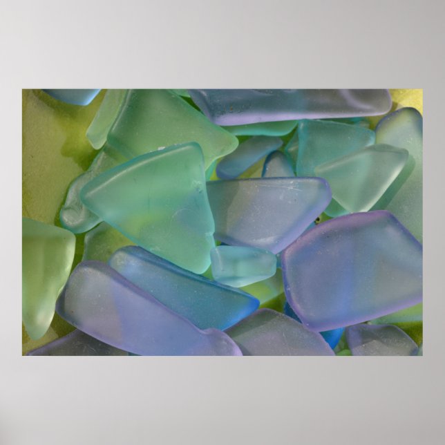 Poster Pile of blue beach glass, Alaska (Frente)