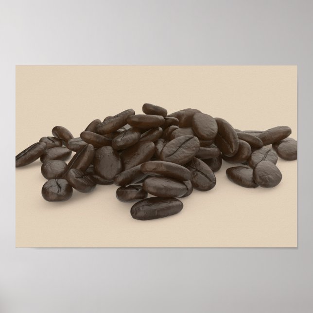 Poster Pilha de grãos de café torrados (Frente)