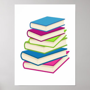 Poster Pilha De Livros Coloridos