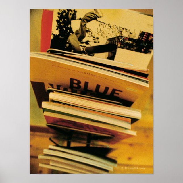 Poster Pilha de livros e revistas (Frente)