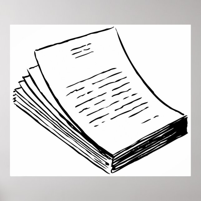 Poster Pilha De Papel (Frente)