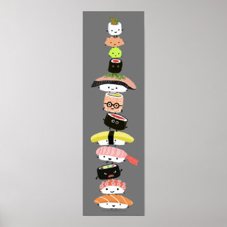 Poster Pilha de Sushi Bonita - Torre de Amigos Sushi Kawa