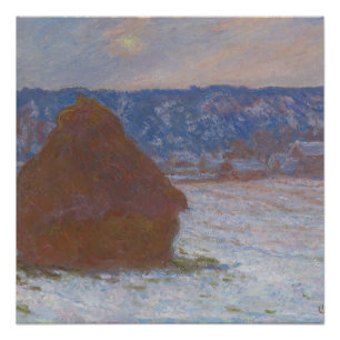 Pôster Pilha de Trigo (Efeito na Neve, Dia de Sobrepesca)
