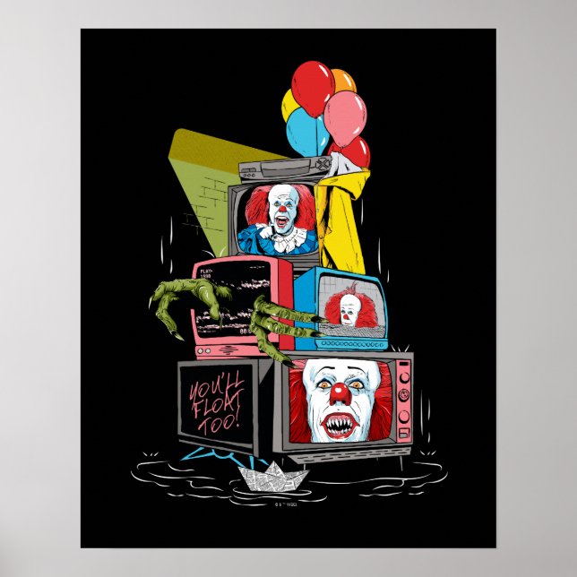 Poster Pilha de TV Classic Pennywise - Você flutuará muit (Frente)