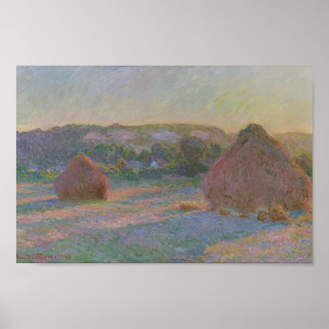 Poster Pilhas de trigo (Claude Monet) (Frente)
