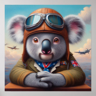 Poster Piloto de avião Koala
