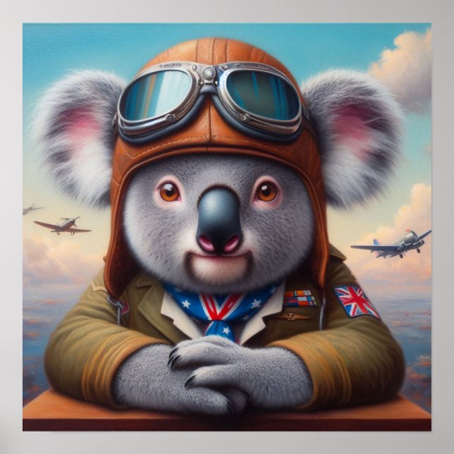 Poster Piloto de avião Koala (Frente)