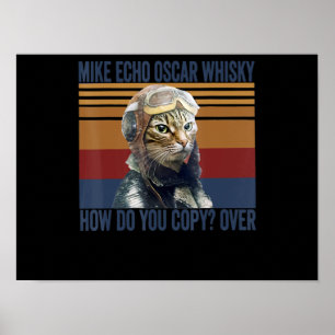 Poster Piloto de Gato Mike Echo Oscar Whisky - Presente