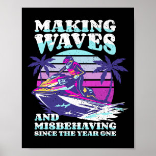 Poster Piloto de Motocicleta Aquática Pwc I Fazendo Ondas