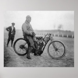 Pôster Piloto de Motociclismo Papa, 1915. Foto Antiga