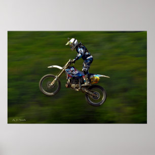 Pôster Piloto de motocross MX dando um grande salto