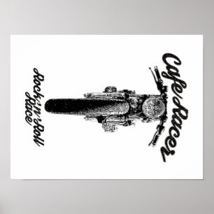 Pôster Piloto do café da motocicleta