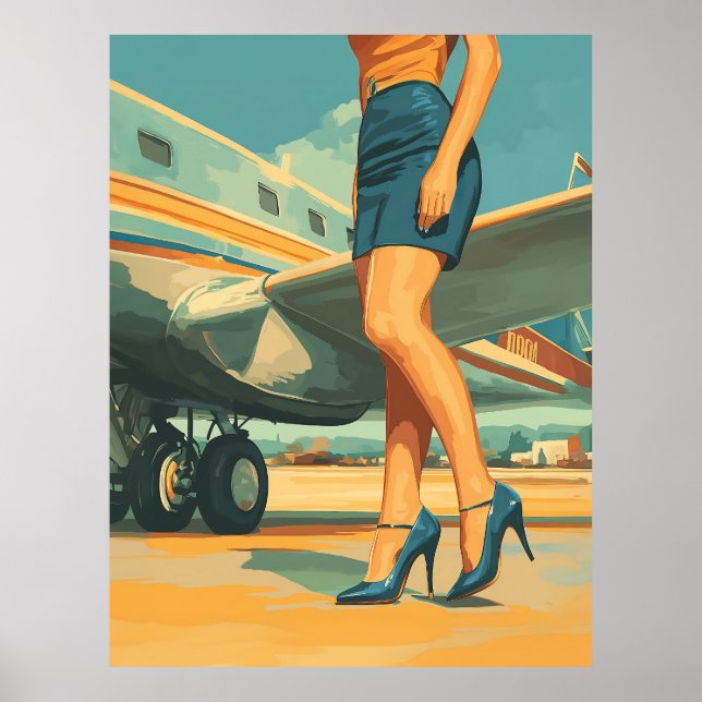 Poster Piloto Elegante do Jet (Frente)