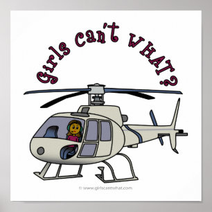 Poster Piloto Helicóptero Escuro