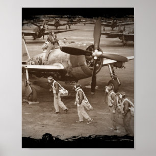 Pôster Pilotos de caça que treinam nos raios P-47
