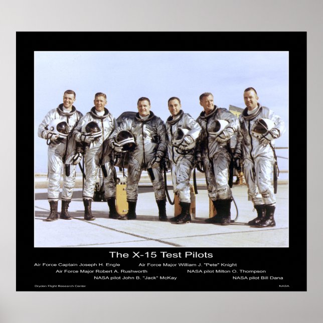 Poster Pilotos de teste X-15 - NASA (Frente)