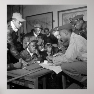 Pôster Pilotos do grupo de combate Tuskegee Airmen 332nd