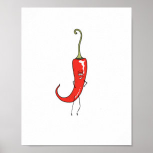 Poster Pimenta vermelha engraçada