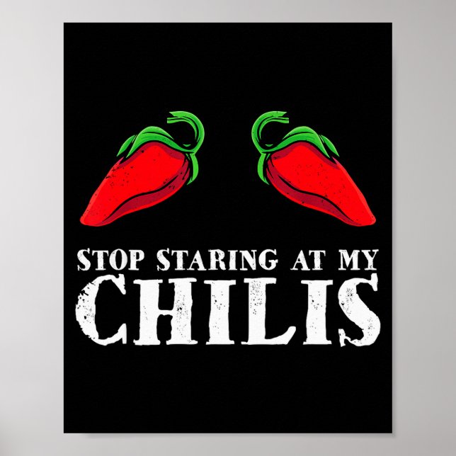 Poster Pimenta Vermelha Quente Scy Comida Engraçada Pare  (Frente)