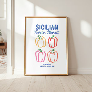Poster Pimentões do Mercado do Agricultor Arte para Pared