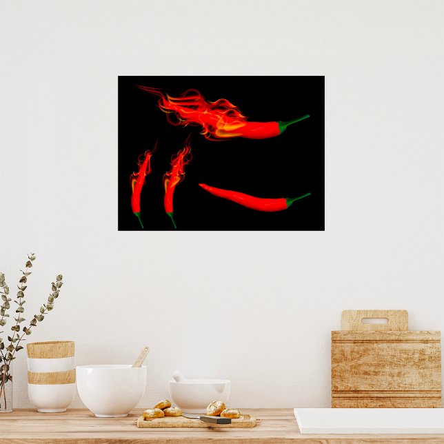 Poster Pimentos de Chili Flaming (Criador carregado)