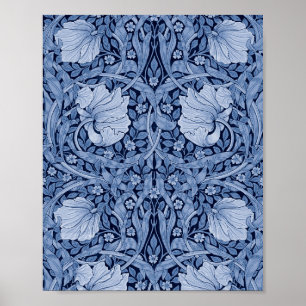 Poster Pimpernel Blue Monotone, William Morris