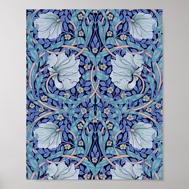 Poster Pimpernel Blue, William Morris (Frente)