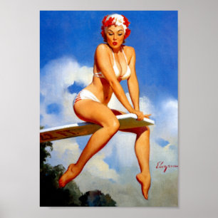 Pôster Pin do mergulhador acima