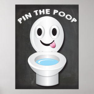 Pôster Pin o tombadilho no jogo de Emoji do toalete