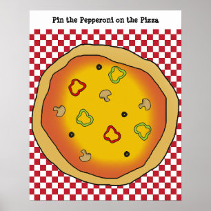 Pôster Pin os Pepperoni no jogo da pizza