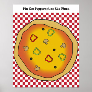Pôster Pin the Pepperoni on the Pizza Game