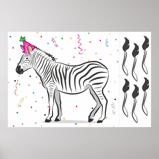 Poster Pin the Tail on Zebra (Frente)