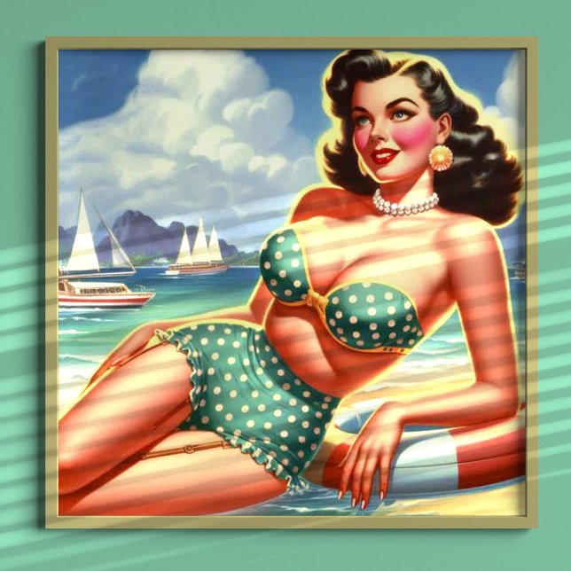 Poster Pin-up Beach Summer Vintage (Criador carregado)