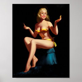 Poster Pin-up Colocando um Bonito Sorriso