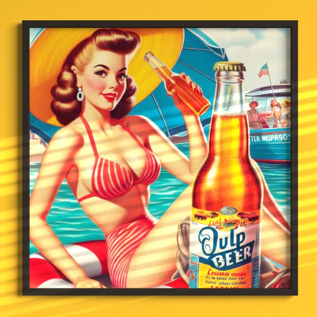 Poster Pin-up de cerveja de verão (Criador carregado)