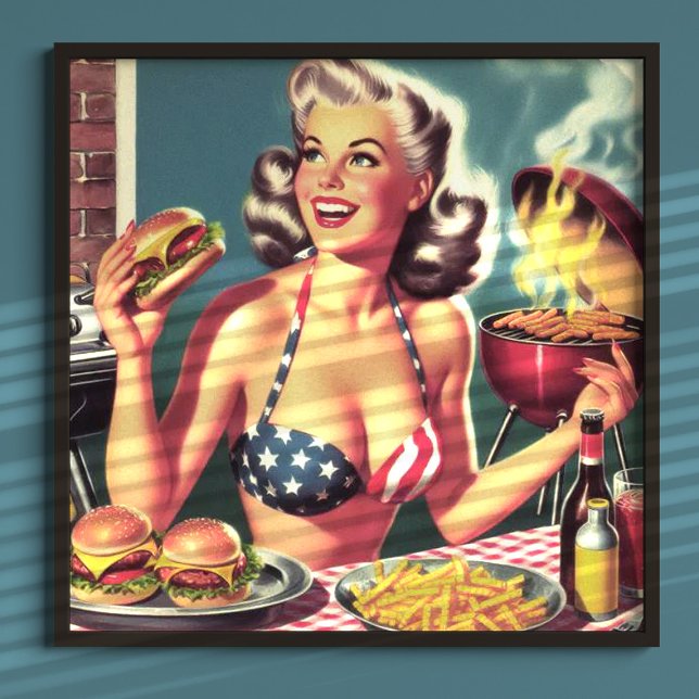 Poster Pin-up de CHURRASCO Americano (Criador carregado)